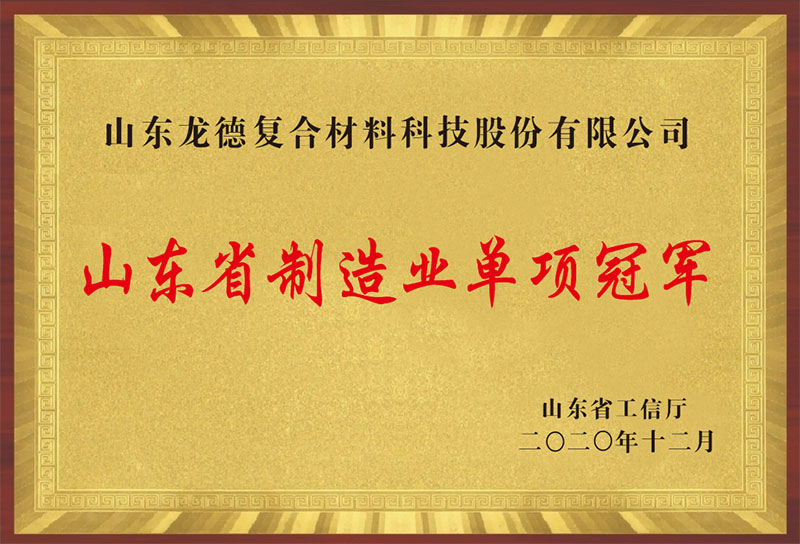 山東省製造業單項（xiàng）冠軍（山東龍德複合材料科技股份有限公司）